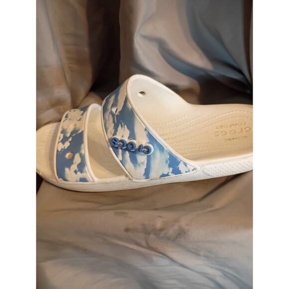 Classic Out Of This World Crocs Sandals Blue White Sz 11 M Beach Comfort Pool Su - Picture 6 of 9